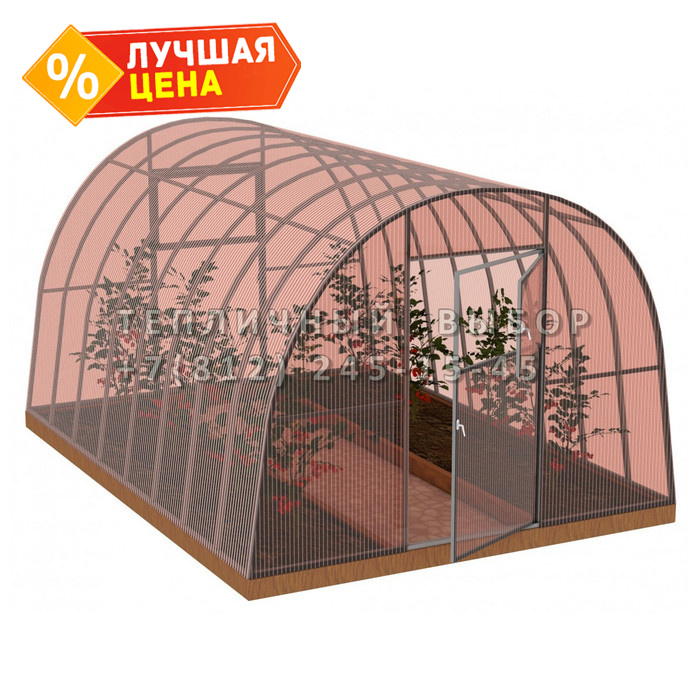 Теплица из поликарбоната-фито Усиленная Арочная 3,5х4 h=2 м профиль 30х30 мм 